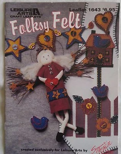 Leisure Arts Needlework Pattern FOLKSY FELT Applique 1643 by Suzanne McNeill - Imagen 1 de 1