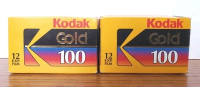 Vintage Kodak Gold 100 ISO 35mm Film 12 Exp 2 Rolls. Exp. Date 02/1998 Kodacolor - Image 1 of 4