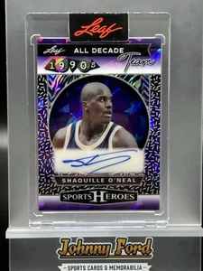 2025 Leaf Sports Heroes Shaquille O'Neal All Decade Team Viola Ghiaccio Auto 12/15 - Foto 1 di 2