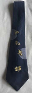 Vintage Necktie Grouse Navy Blue, Yellow, Lt. Blue Men’s Tie 3.5” W X 54” L - Picture 1 of 9
