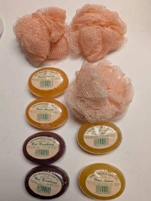 Lot Of 6 CLASSIC San Francisco Soap Co Bars/ Lemon/ Raspberry, Apricot GIFT SET! - Image 1 of 4