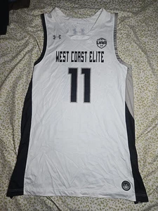 Under Armour West Coast Elite #11 Basketball Game Jersey UAA Finals LARGE White - Picture 1 of 9