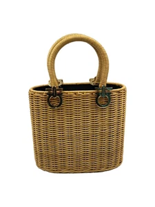 Salvatore Ferragamo Gancini Korb Handtasche Natur Beige Gold Made in Italy - Bild 1 von 7