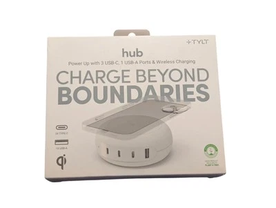 Hub PD R2.N TYLT (100W) multiporta USB-C/USB-A com carregamento sem fio PWRHUB100W-T - Imagem 1 de 2