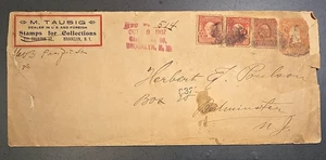 Scott # 305, #319, #U386, cancelled on OCT 8, 1907 in Brooklyn, NY, Stamp dealer - Picture 1 of 2