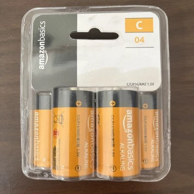 4 AmazonBasics C Cell All-Purpose Alkaline Batteries ( 1 Four Pack ) BB 5/27Fast - Image 1 of 3