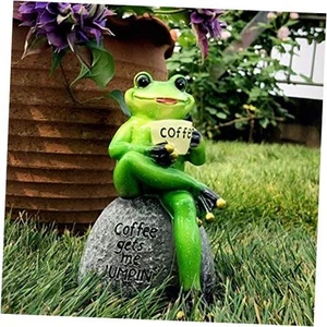 Frog Statue for Garden, Green Frog Figurine for Outdoor Decor Yard and Garden - Picture 1 of 7