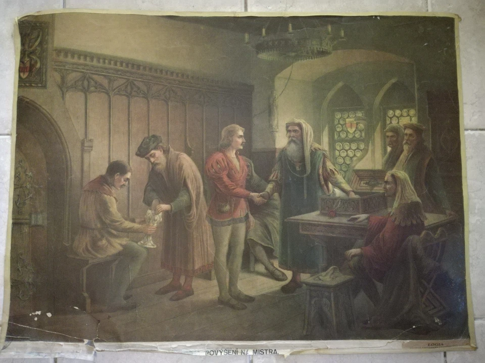 Original Vintage Pull Down School Gráfico de Promoción al Maestro Foto 1 de 1