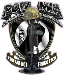 POW MIA YOU ARE NOT FORGOTTEN Decal 8" x 7" - Picture 1 of 2