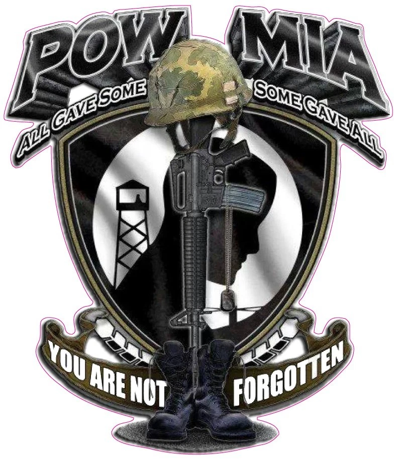 POW MIA YOU ARE NOT FORGOTTEN  Decal 5" x 4.5" - Image 1 of 2