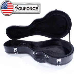 Violin Case Mandolin Wood Pretect F-Style Microgroove Pattern Artificial Leather - Picture 1 of 12
