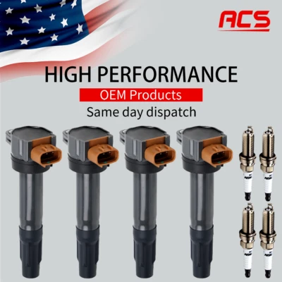 Bobina de ignição 4X OEM e vela de ignição 4X platina para Suzuki SX4 Grand Vitara UF634 - Imagem 1 de 4