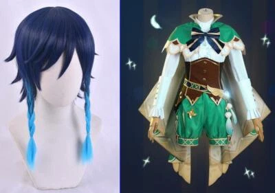 HANDGEFERTIGT Venti Genshin Impact Spiel Cosplay Kostüm costume dress Kimono Kleid full set