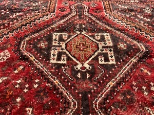 7x10 ANTIQUE ORIENTAL RUG VINTAGE WORLD OLD RED BLUE HANDMADE handwoven 6x9 7x9 - Picture 1 of 22