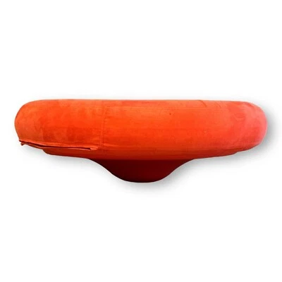 IKEA virrig balance cushion board foot stool microsuede ORANGE round large kid  - Image 1 of 4