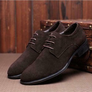 Men's Suede Leather Dress Formal Oxford Lace Up Pointed Toe Casual Shoes