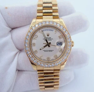 Rolex 18K President Day-Date II #218238 4.25 Cts Diamonds Watch With Box Only - Picture 1 of 21