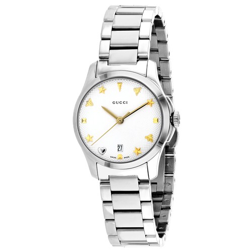 Gucci Women's G Timeless Silver Dial Watch YA126572A