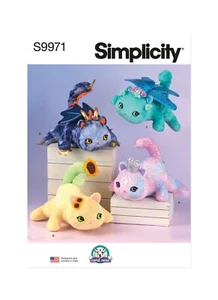 New Uncut Simplicity Pattern 9971 Plush Cat Stuffed Cat Toy Kitten - Picture 1 of 3