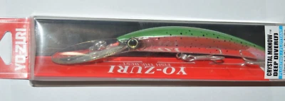 Yo Zuri Crystal Minnow Deep Diver Floatin 4 3/8" 9/16oz r1135-hnm Rainbow Trucha Foto 1 de 2