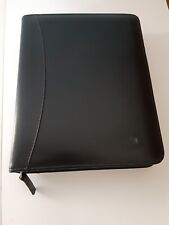 Franklin Covey Quest Aniline Leather Planner Black 7 Ring Zip Around Binder