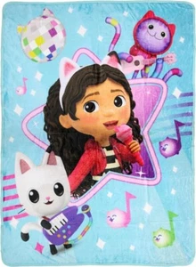 Gabby's Dollhouse Gabby Cats Concert DJ Catnip Pandy Paws Throw Blanket 46"x60" - Picture 1 of 2
