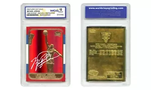 MICHAEL JORDAN 1998 FLEER 23K Gold Card RED PRIZM Rookie Design Refractor GM 10 - Picture 1 of 3