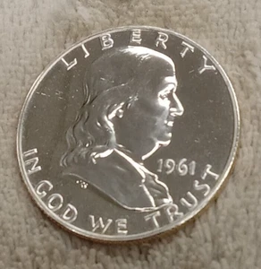 1961 P FRANKLIN PROOF HALF DOLLAR TP-3352 - Picture 1 of 2