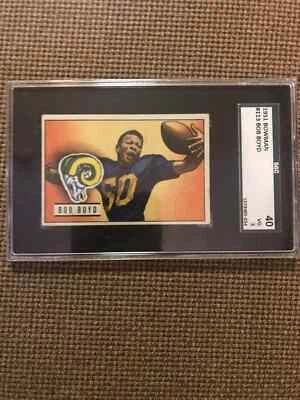 1951 Bowman #113 Bob Boyd Los Angeles Rams SGC 3 VG RC Rookie - Image 1 of 2