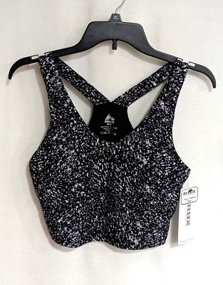 Camiseta sin mangas corta con estampado negro/blanco RBX Active para mujer con sujetador de estante incorporado CRHSII3 talla M Foto 1 de 2