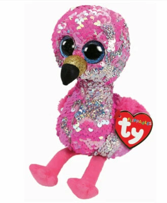 ty Flippables / Beanie Boo´s Flamingo ' Pinky ' 24 cm mit Wendepailetten NEU