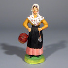 Vintage French Terracotta Santon Provence Figurine Woman Signed Adry Marseille