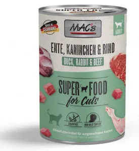 MAC's Cat Nassfutter für Katzen Ente Kaninchen Rind 400g Katzenfutter - Bild 1 von 2
