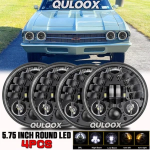 4PCS 5.75" LED Headlights Kit DRL Angle Eyes For Chevy Impala El Camino Estate - Picture 1 of 15