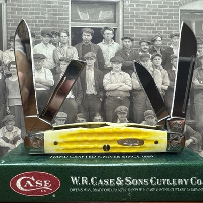 Case XX 52 Congress Corn Cobb Jigged Yellow Bone Horse Shoe Stamped Shield MIB - Image 1 of 4