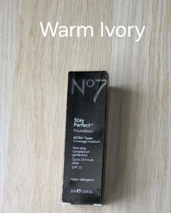 Base Boots No7 Stay Perfect 30 ml Marfil Cálido FPS15 - Descontinuada Rara - Imagen 1 de 3