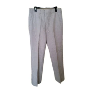 Herren HAGGAR Hose, Anzughose Größe 34W x 30L hellbraun kariert EUC USA Maschinenwäsche - Bild 1 von 8