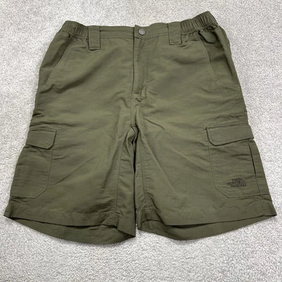 Pantalones Cortos Carga North Face Para Hombre Medianos 32x9 Verde Nailon Exterior Cintura Elástica Caminata Foto 1 de 4