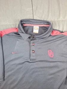 Vintage Oklahoma Sooners OU Shirt Mens Large Team Polo Y2K Nike Fit Dry Football - Picture 1 of 13