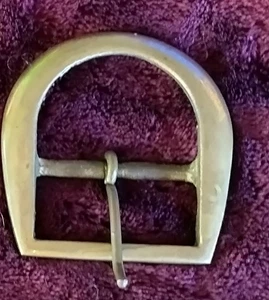 Solid Brass Belt Buckle 301 Vintage D-Loop Traditional Utility western 2" Taiwan - Picture 1 of 3