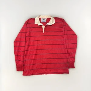 Camisa de Rugby Lands End De Colección Para Hombre Grande Rayas Algodón Pesado Años 90 Hecha en EE. UU. L - Imagen 1 de 10