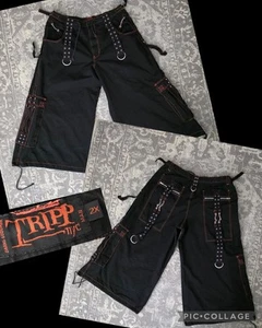 Pantaloni vintage Tripp NYC Daang Goodman gamba larga gotici borchie catene uomo 2XL teschi Y2K - Foto 1 di 17
