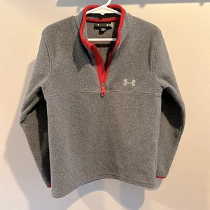 Under Armour Boy’s size 6 Gray Fleece Pullover 1/4 Zip - Picture 1 of 7
