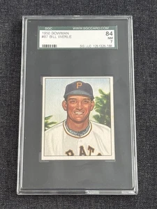 1950 BOWMAN BASEBALL CARD #87 BILL WERLE PITTSBURGH PIRATES SGC 7 NM - Picture 1 of 2