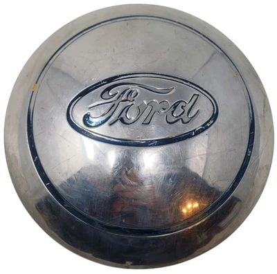 Tapacubos tapacubos de rueda de repuesto vintage Ford OEM Deluxe cromado plateado individual Foto 1 de 4