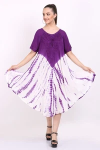 Venta al por mayor Mujeres Tie Dye Solero Casual Verano Paraguas Vestido 10 p... - Imagen 1 de 14