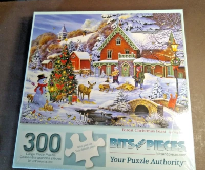 Brocas y piezas 300 piezas. puzzle bosque fiesta de Navidad Foto 1 de 4