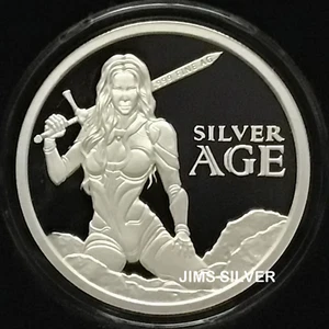 2025 Silver Shield SILVER AGE 1 oz Silver PROOF w/ BOX & COA# 63 or LOWER! RARE! - Picture 1 of 8