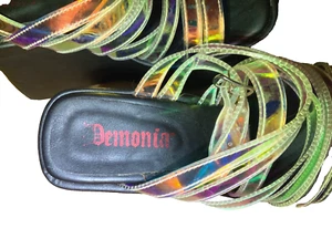 Pleaser Demonia PACE-33 4 1/2" Wedge Platform Strappy Slingback Sandal - Picture 1 of 4