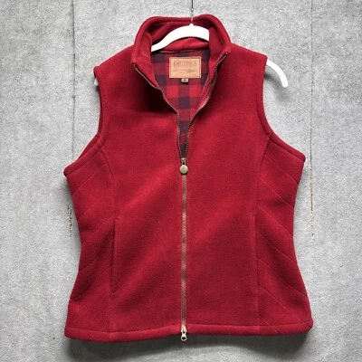 Chaleco polar rojo occidental para mujer pequeño estilo vaquera cremallera Outback Trading Co Foto 1 de 4